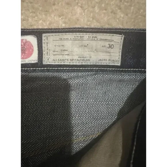 All Saints Dark Blue Straight Men Jeans - Picture 5 of 11